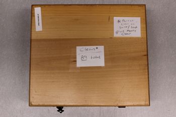 Media type: image;   Special Collections 3043 documents cataloged_item 3044 documents cataloged_item 3045 documents cataloged_item 3046 Description: Digital photo of Northcutt box to document exterior and interior text.;
